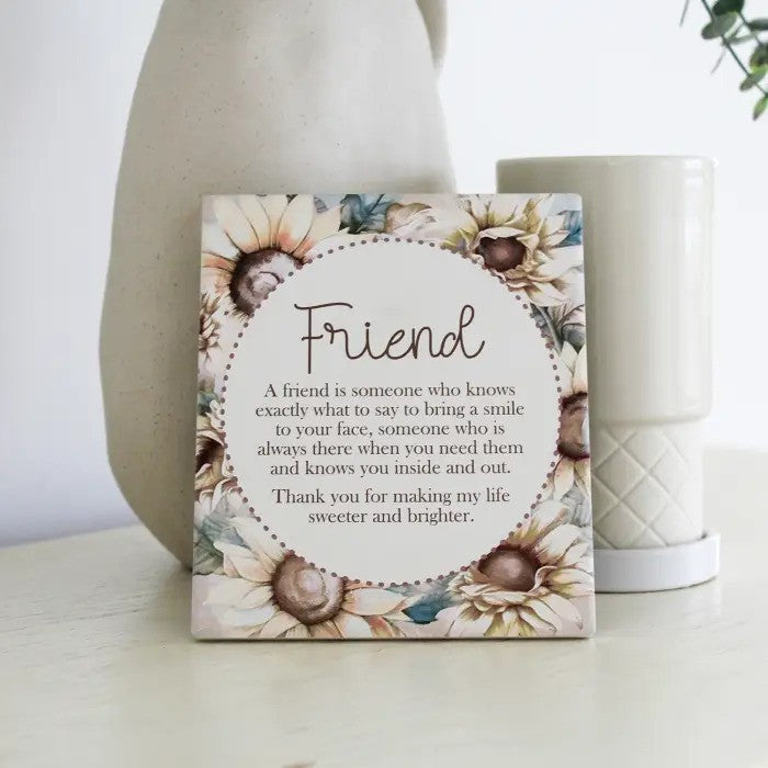 Saddle & Bloom Verse Plaque Friend