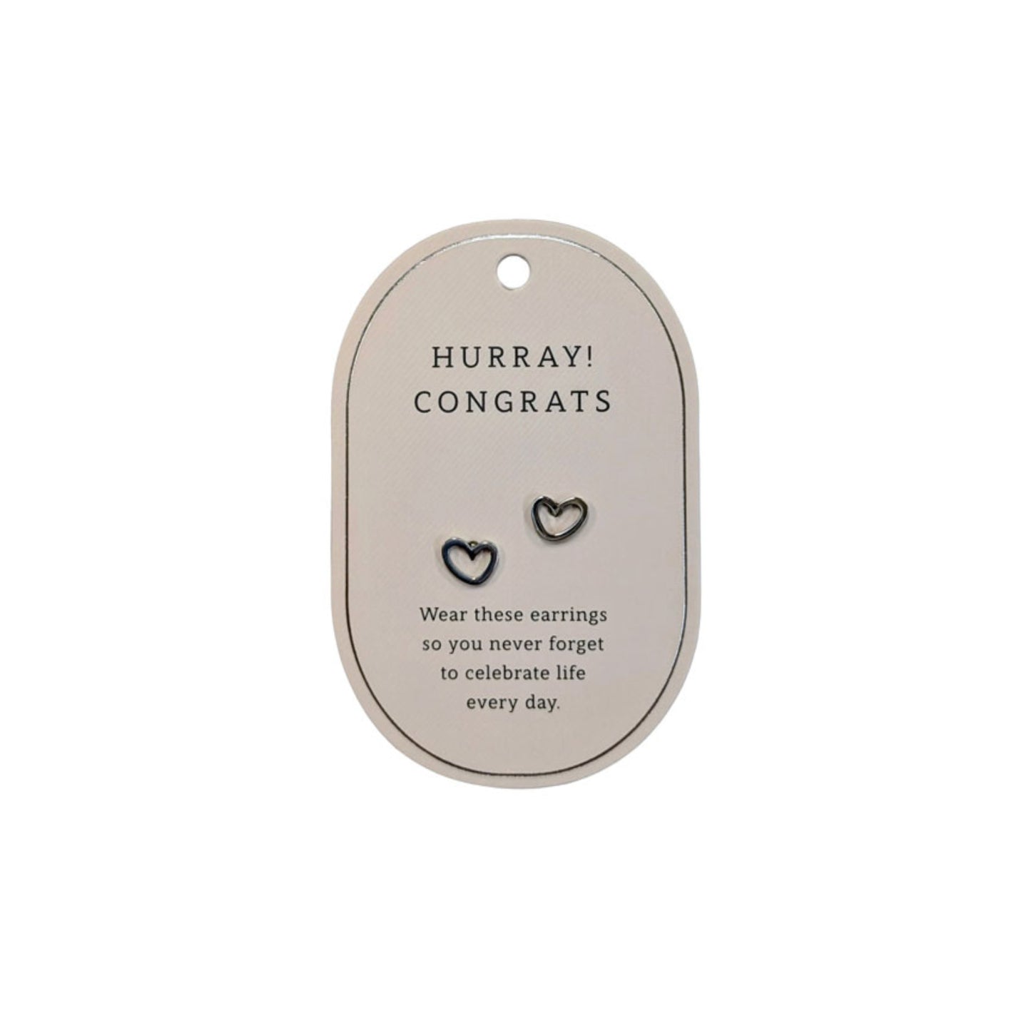 SWEETHEART CONGRATS SILVER EARRINGS