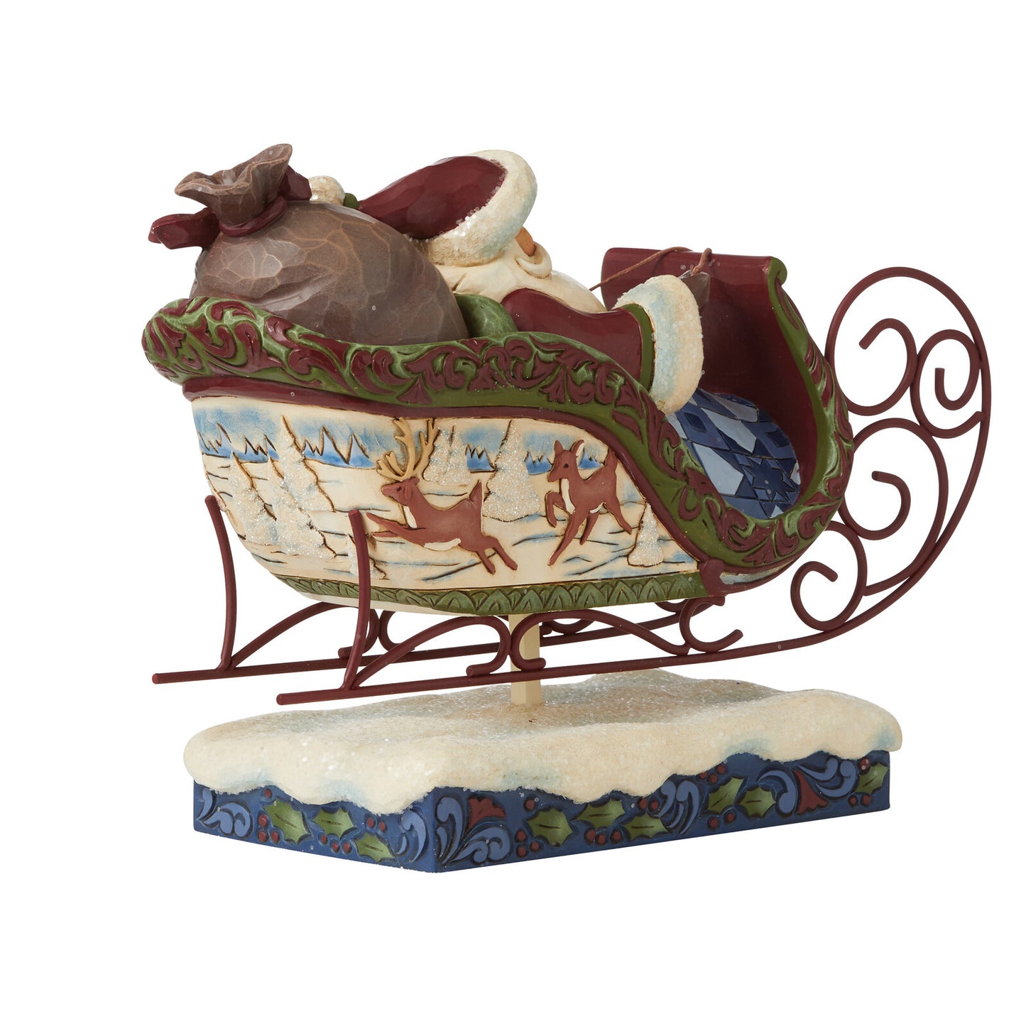 HEARTWOOD CREEK VICTORIAN SANTA IN SLEIGH 18CM