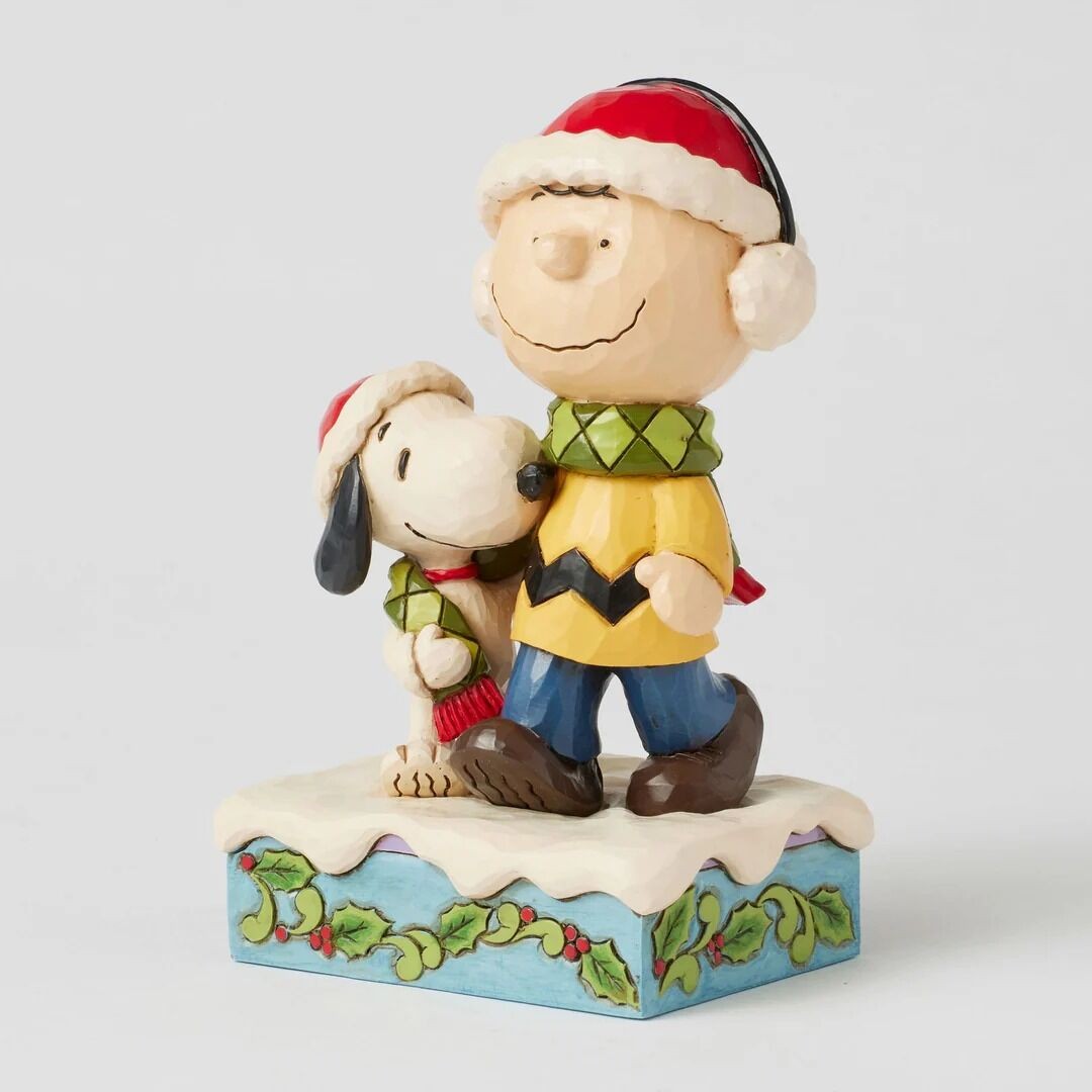 Peanuts By Jim Shore Charlie Brown & Snoopy Wearing Scarf