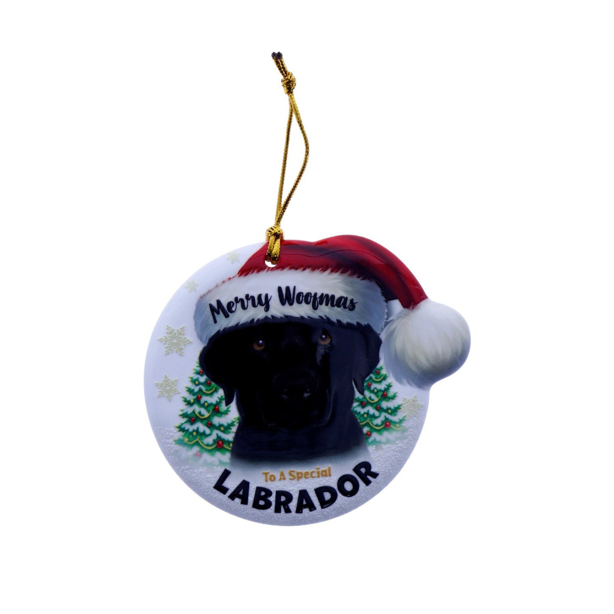 Christmas Sentiment Ceramic Plaque Dog Labrador Black