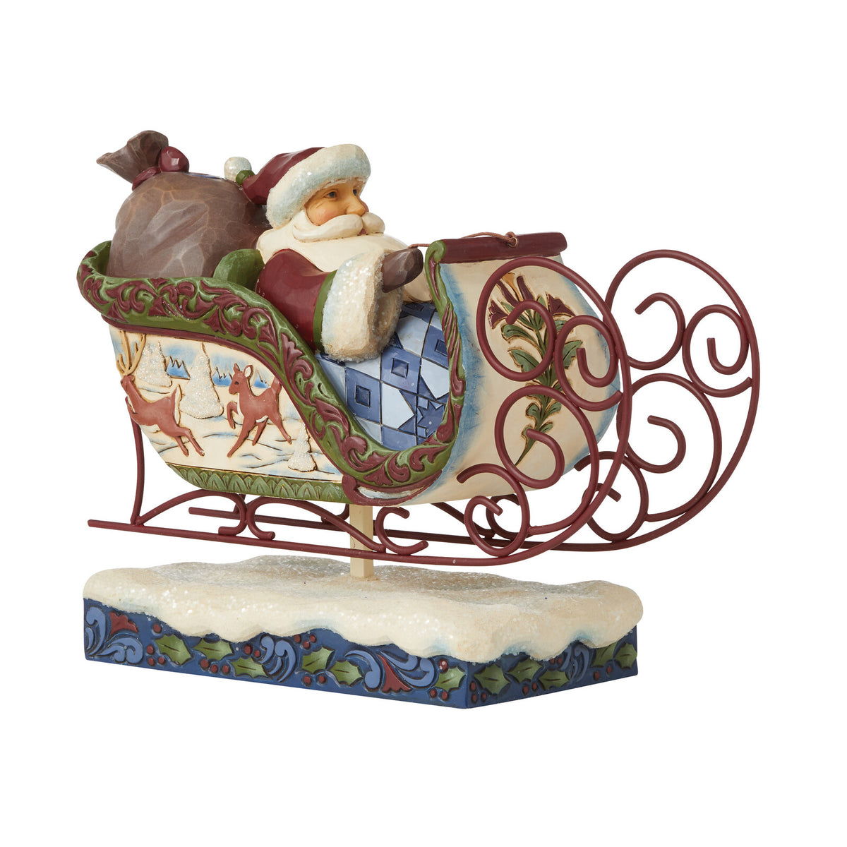 HEARTWOOD CREEK VICTORIAN SANTA IN SLEIGH 18CM