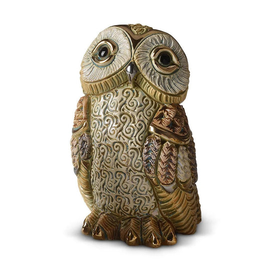 RINCONADA DE ROSA FIGURINE BOREAL OWL BROWN AND BEIGE 12CM
