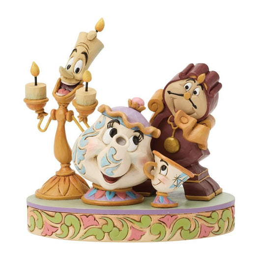 DISNEY TRADITIONS BY JIM SHORE LUMIERE, MRS. POTTS, CHIP, COGSWORTH
