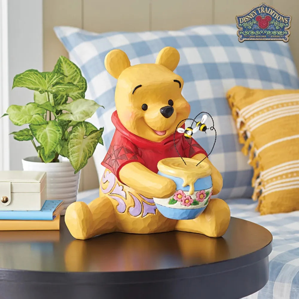 DISNEY TRADITIONS BY JIM SHORE MINI POOH WITH HONEY POT 10CM