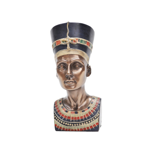 VERONESE DESIGNS BRONZE EGYPTIAN BUST OF QUEEN NEFERTITI SMALL FIGURINE