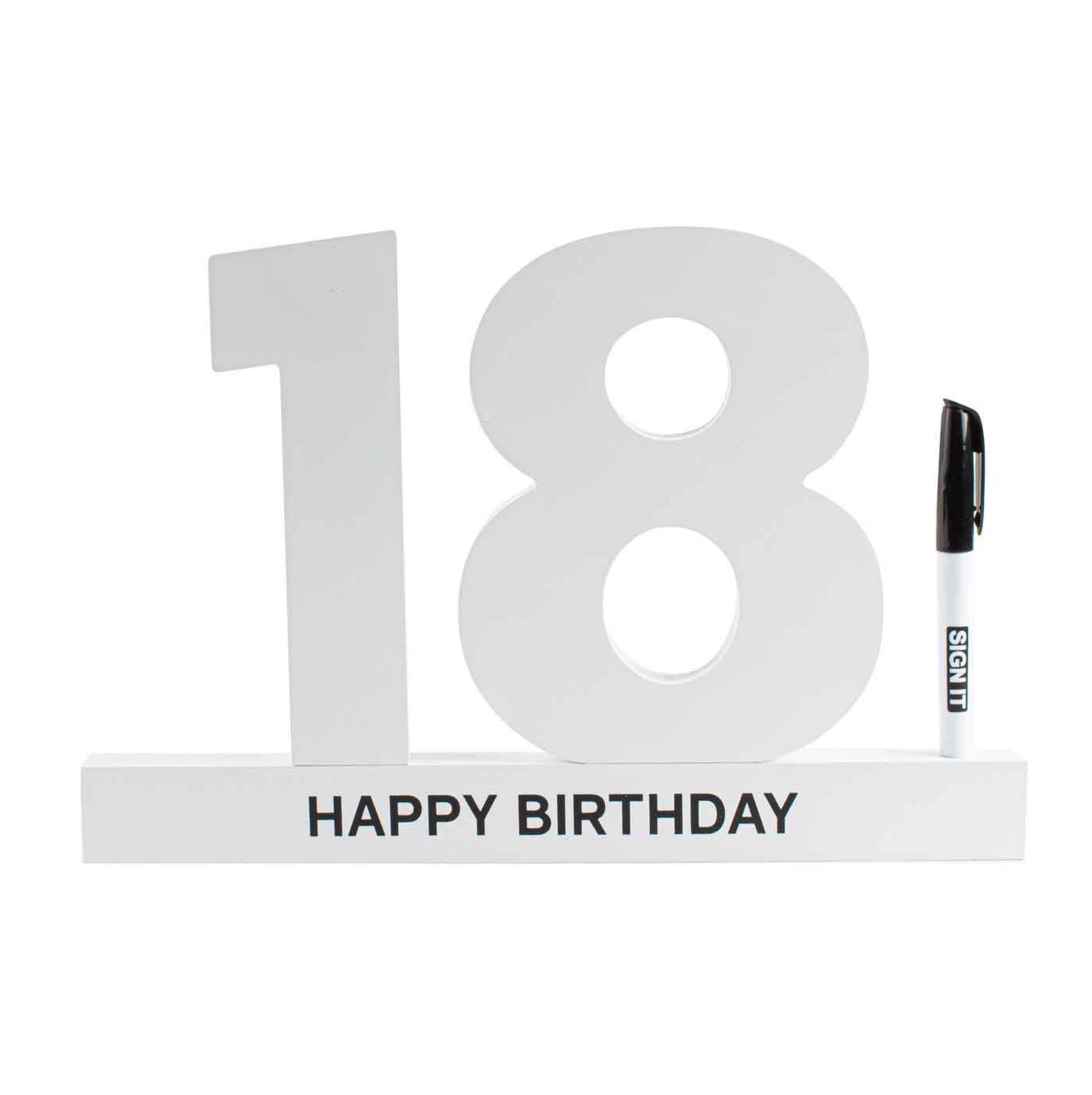 Signature Block White Large 18th Birthday