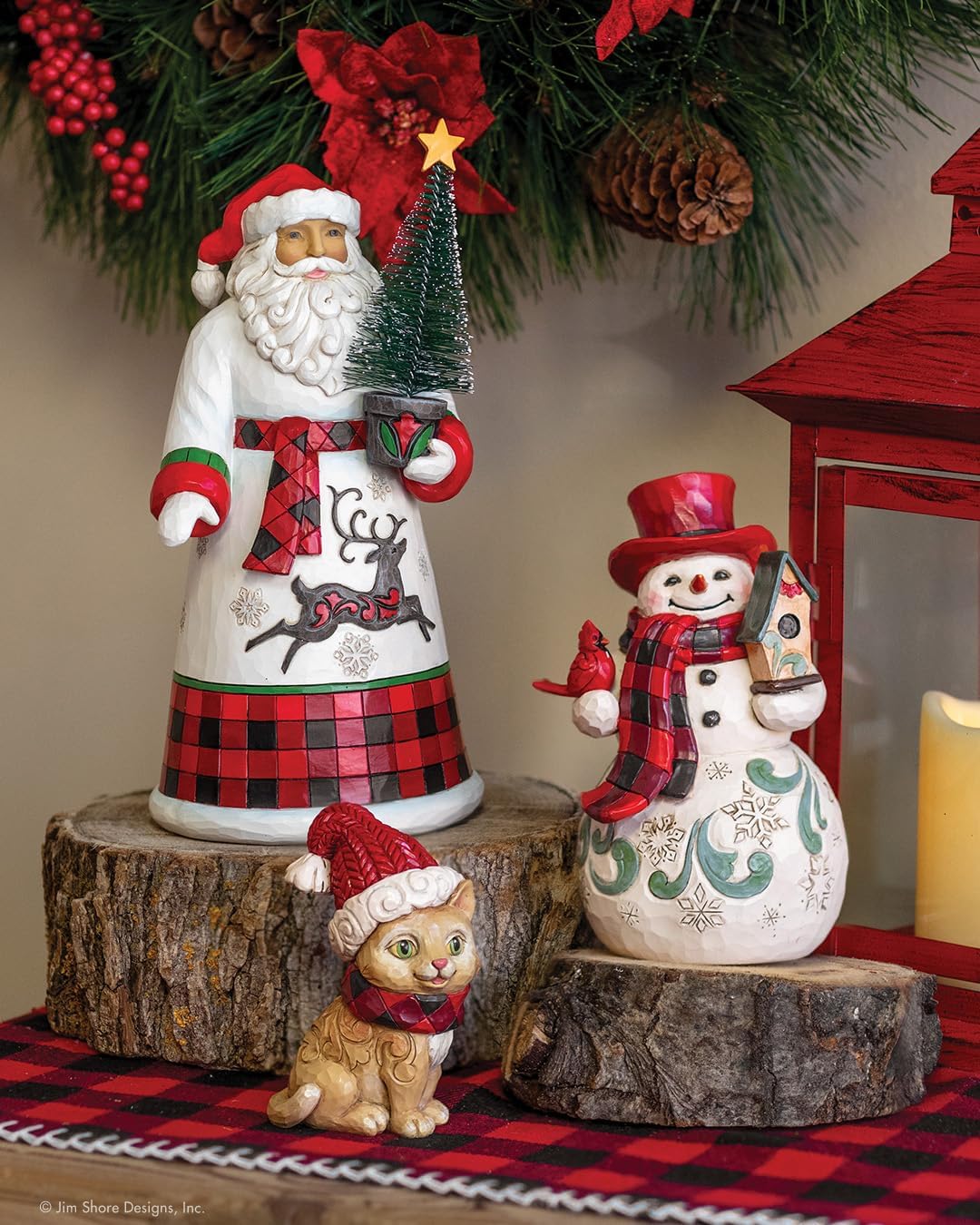 Heartwood Creek By Jim Shore Santa Holding A Sisal Christmas Tree Figurine