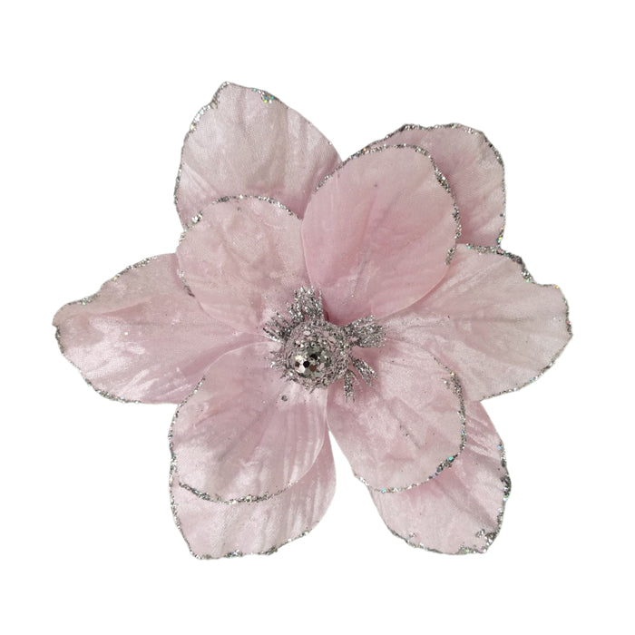 CHRISTMAS CLIP ON VELVET MAGNOLIA PINK