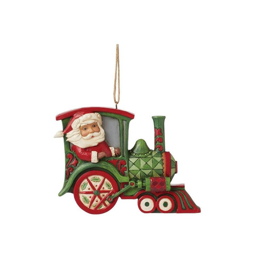 Heartwood Creek By Jim Shore Santa In Train Hanging Ornament