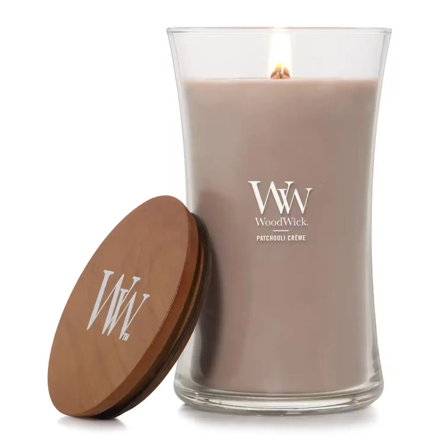 WoodWick Candle Patchouli Crème Large