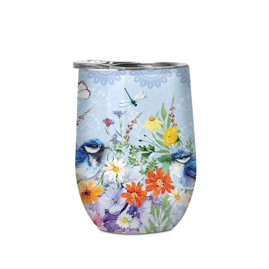Lisa Pollock Double Wall Stainless Steel Travel Bevvy Teatime Wrens