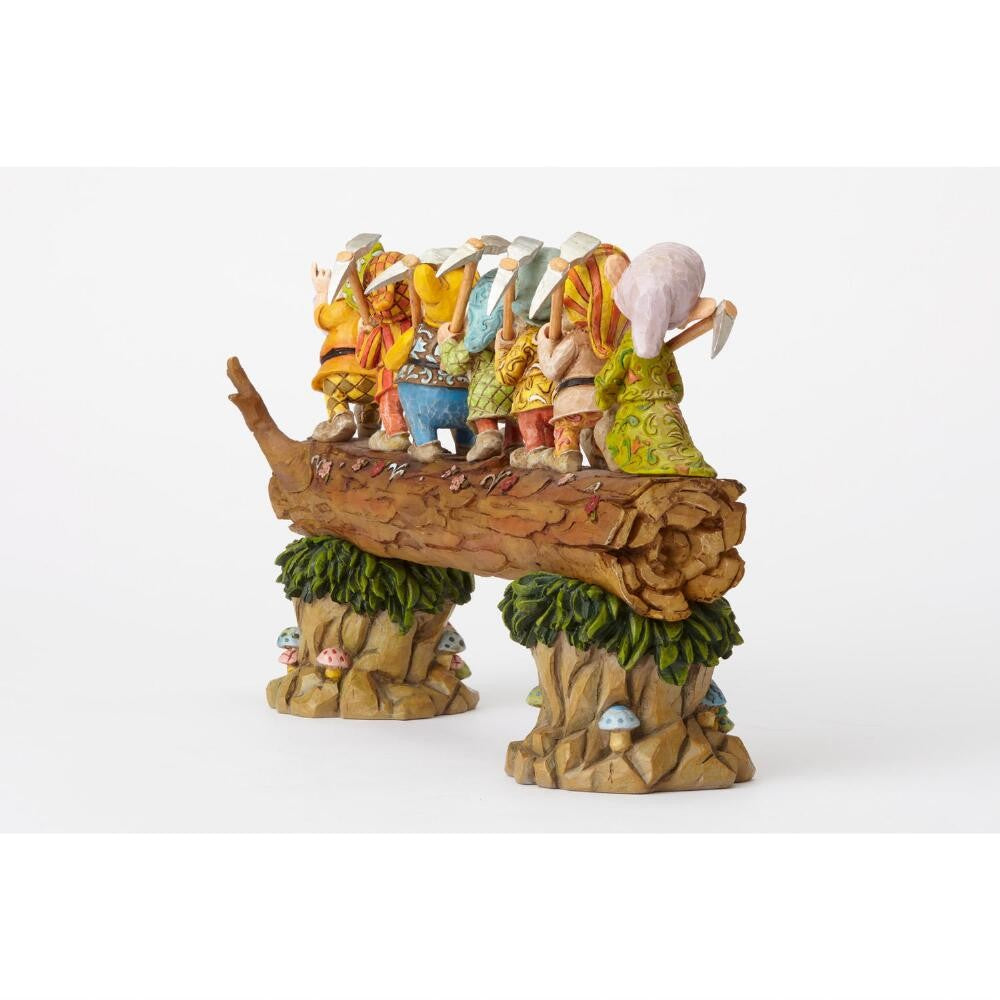 DISNEY TRADITIONS BY JIM SHORE SEVEN DWARFS ON LOG 33CM