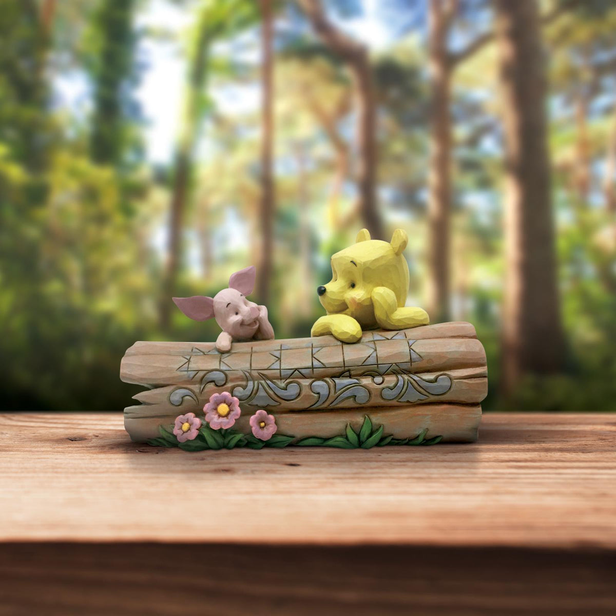 DISNEY TRADITIONS BY JIM SHORE POOH AND PIGLET ON LOG