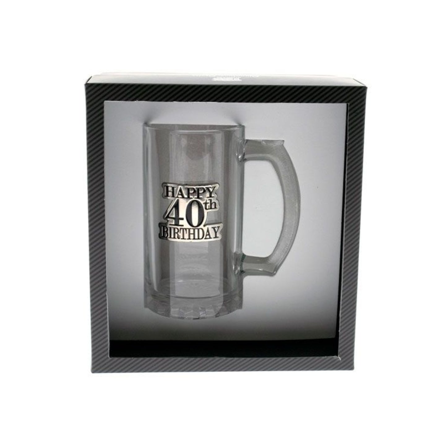 Birthday Beer Stein With Black & Silver Badge 40th
