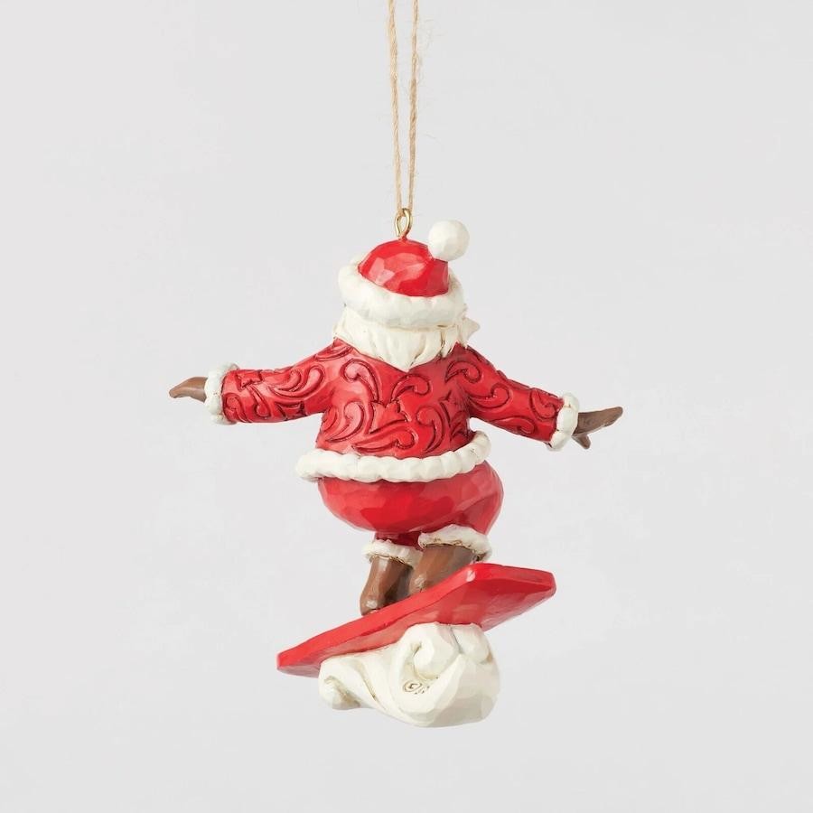 Heartwood Creek By Jim Shore Santa Snowboarding Hanging Ornament