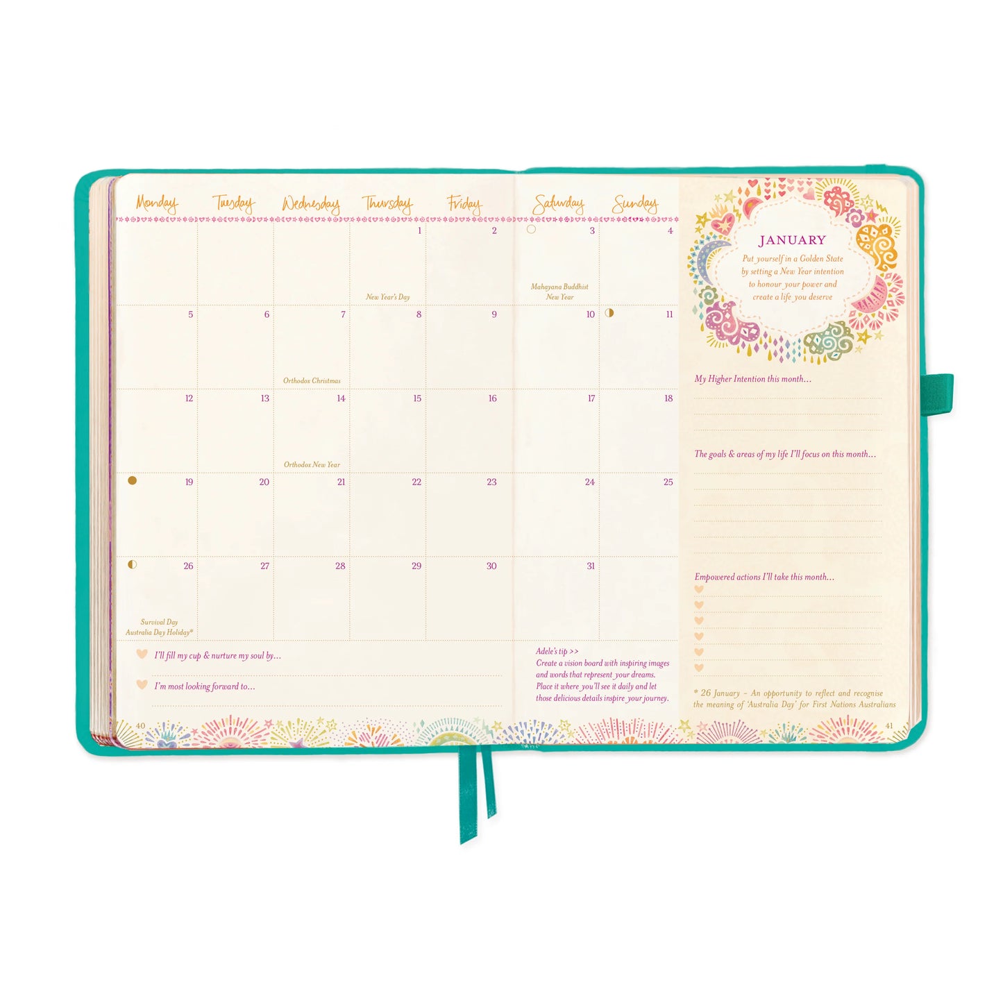 Intrinsic 2026 Diary The year to ignite your light - Turquoise Twist