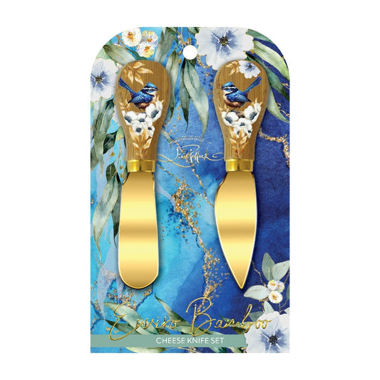 Lisa Pollock Set of 2 Cheese Knives Cheeky Wren