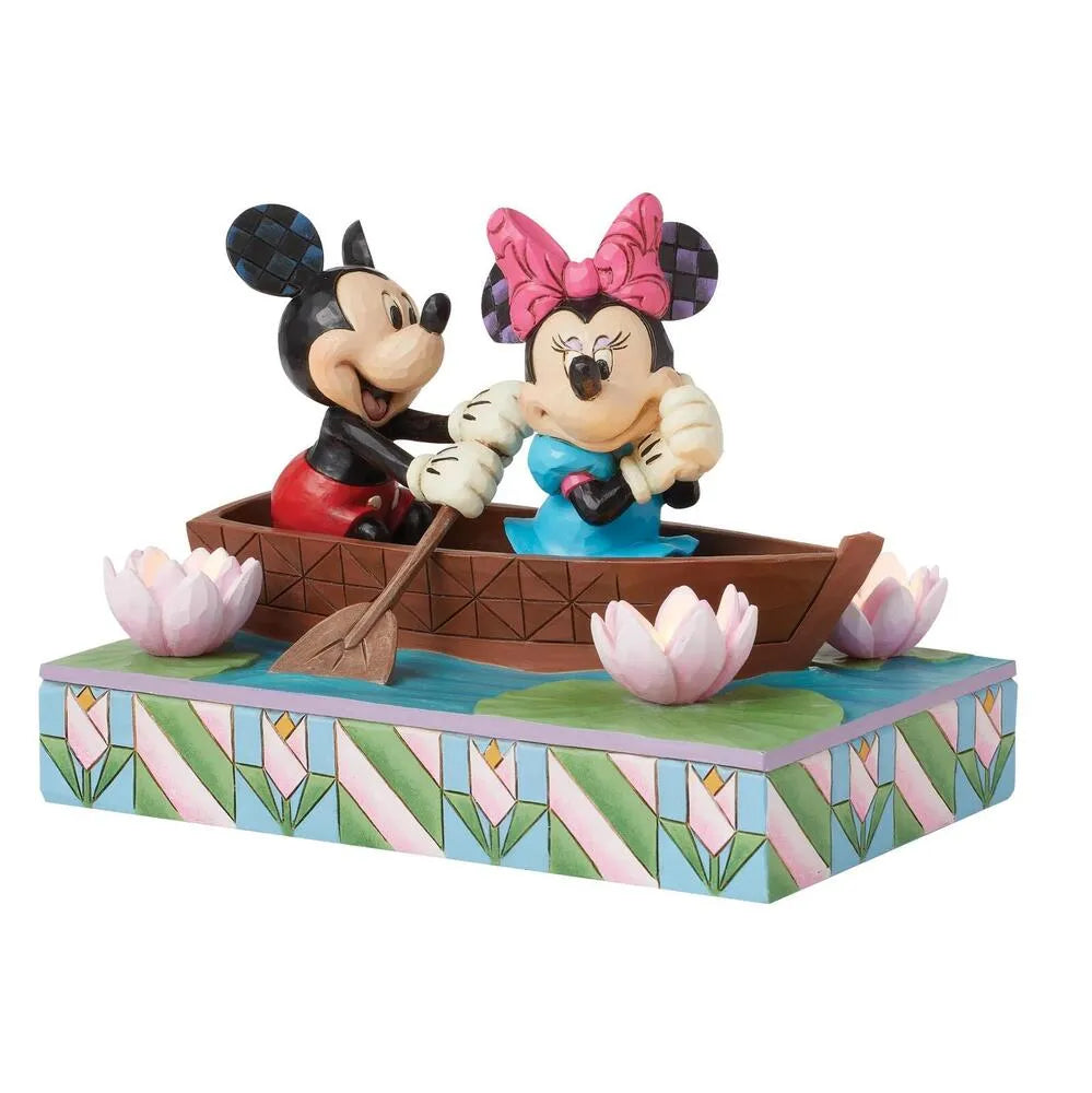 DISNEY TRADITIONS BY JIM SHORE MICKEY AND MINNIE LED LOVE ROWBOAT