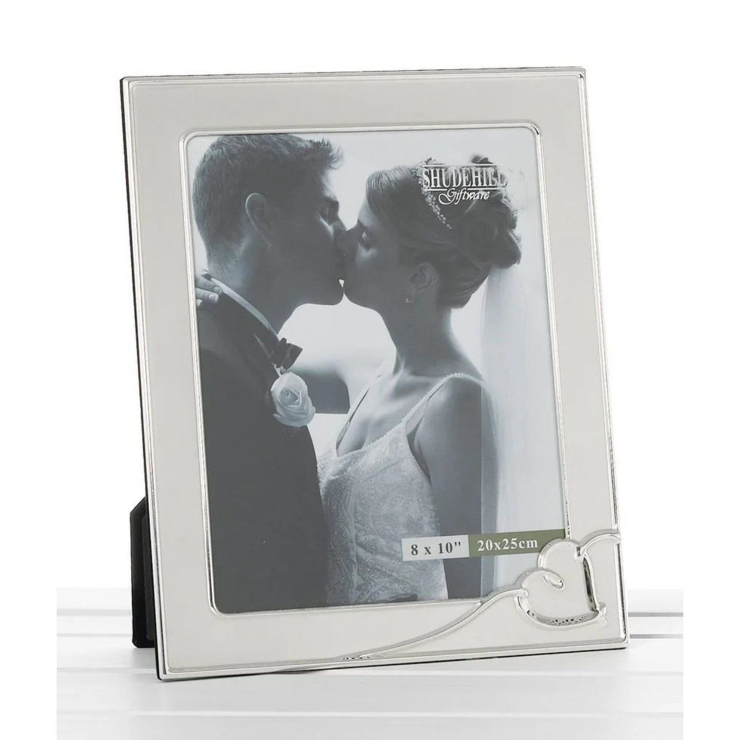 PHOTO FRAME SILVER HEART DESIGN 8X10