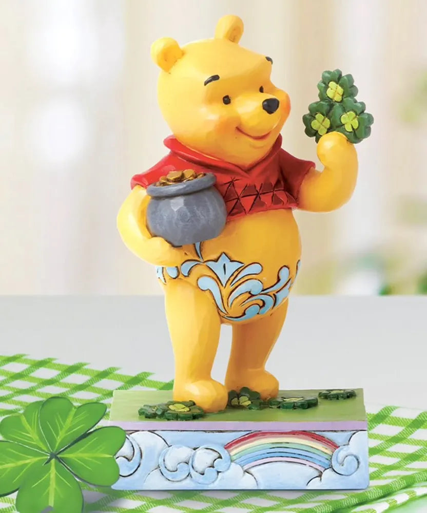 DISNEY TRADITIONS BY JIM SHORE POOH WITH CLOVERS