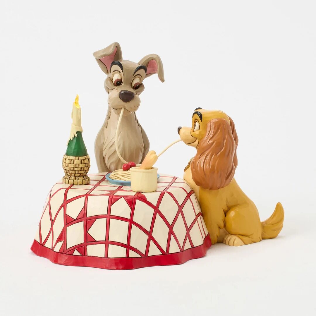 DISNEY TRADITIONS BY JIM SHORE LADY & THE TRAMP SPAGHETTI SCENE