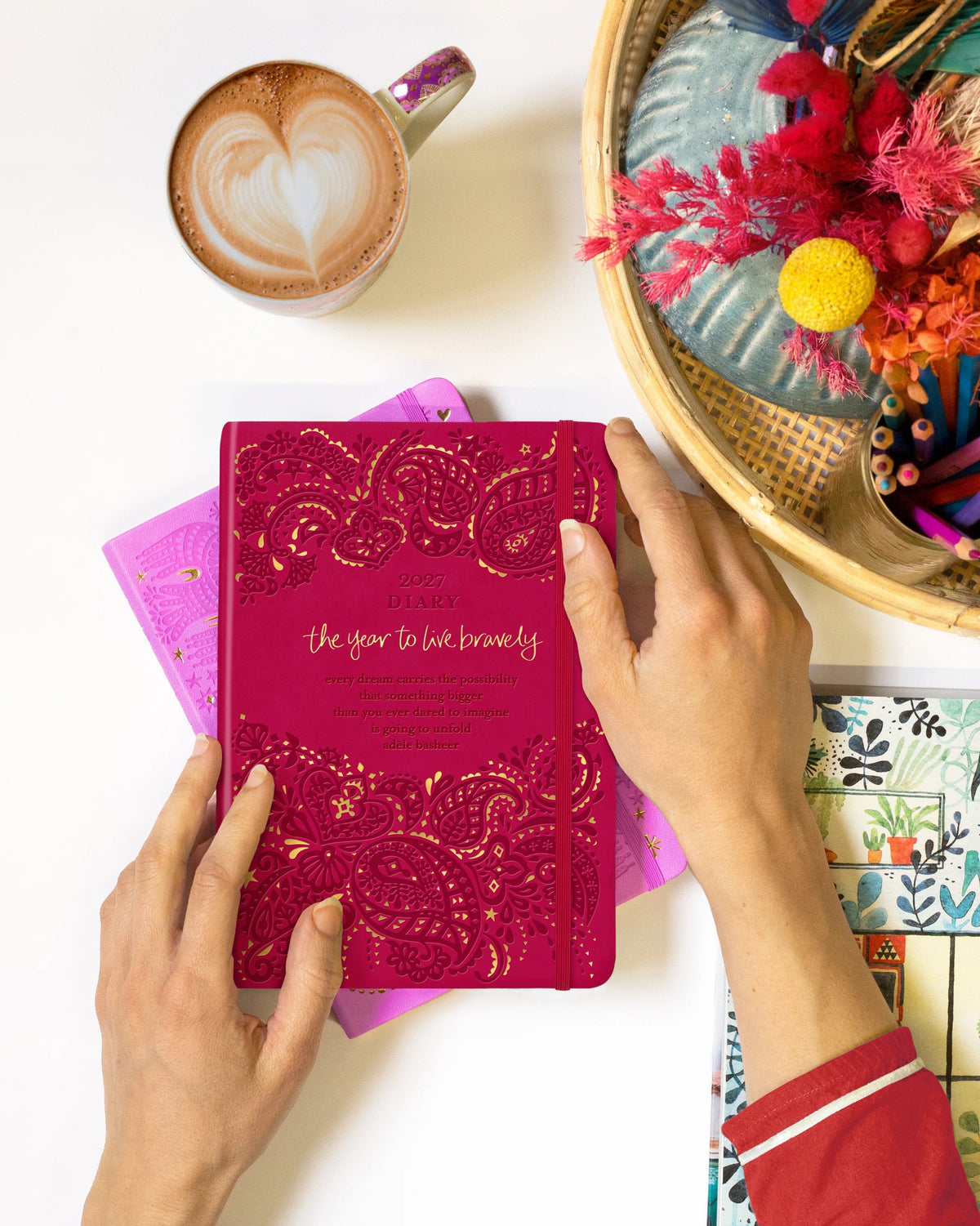 Intrinsic 2027 Diary Planner The Year To Live Brave - Radiant Ruby Red