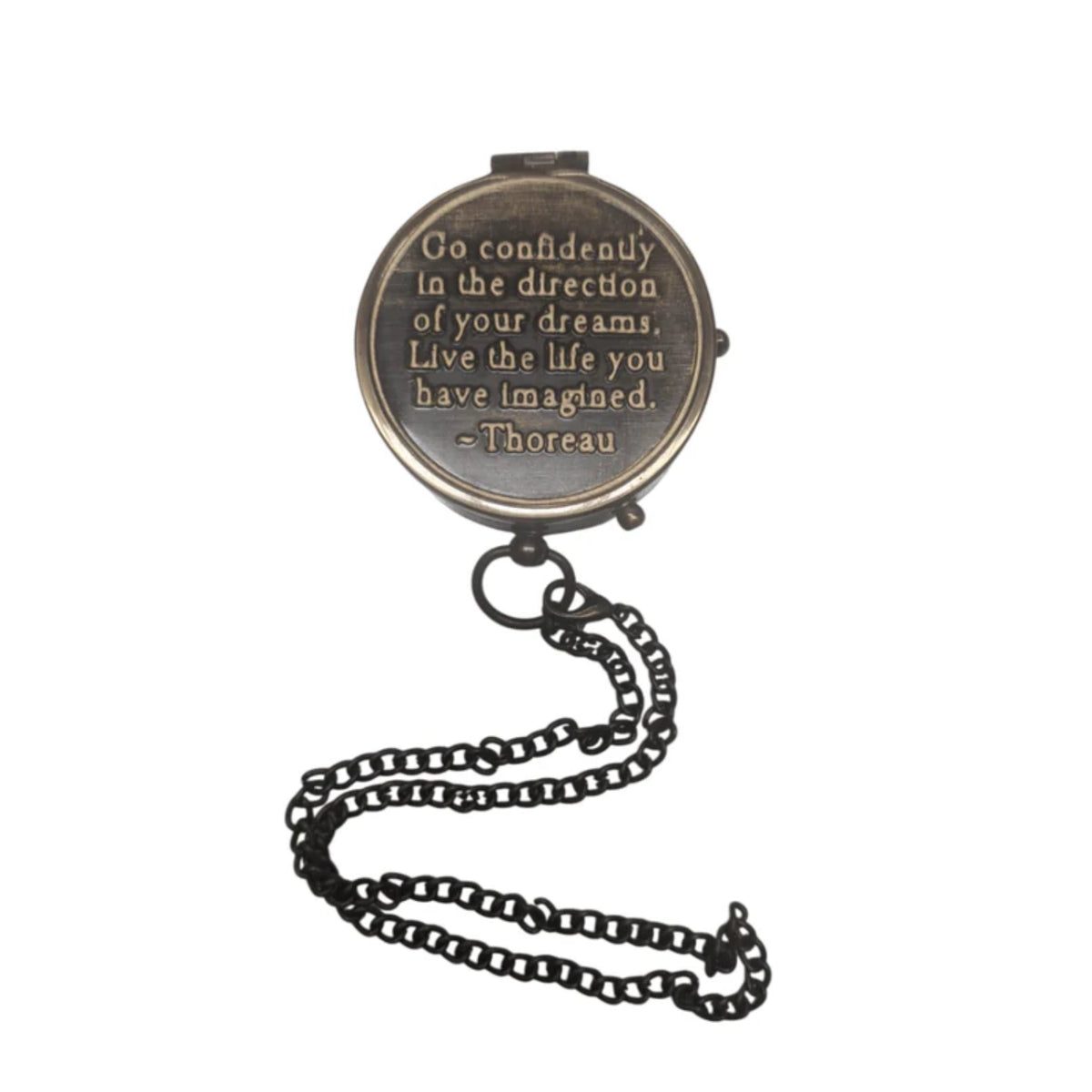 Brass Compass With Message "Go Confidently in the Direction of Your Dreams"