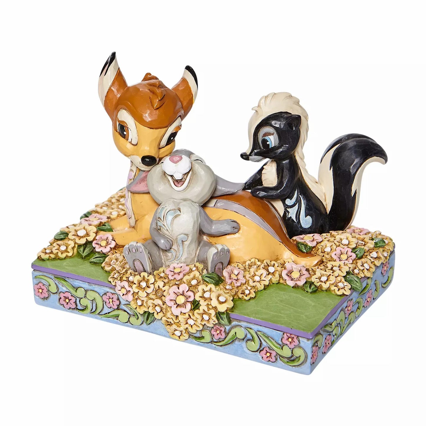 DISNEY TRADITIONS BY JIM SHORE BAMBI AND FRIENDS IN FLOWERS 10CM