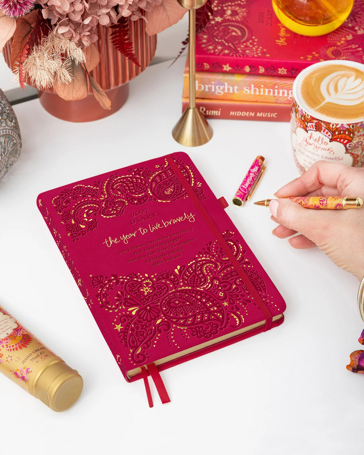 Intrinsic 2027 Diary Planner The Year To Live Brave - Radiant Ruby Red
