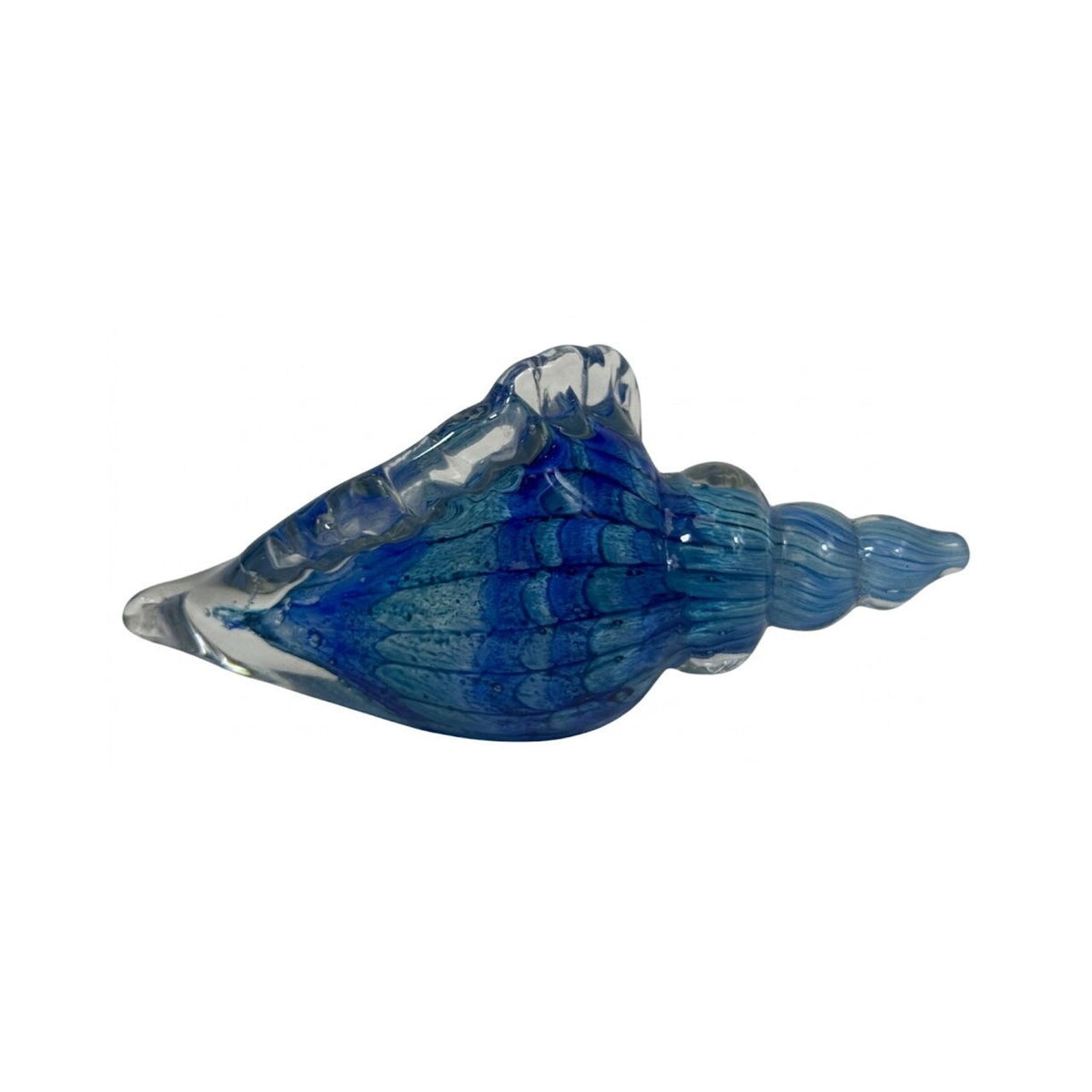 ZIBO ART GLASS COASTAL SHELL BLUE