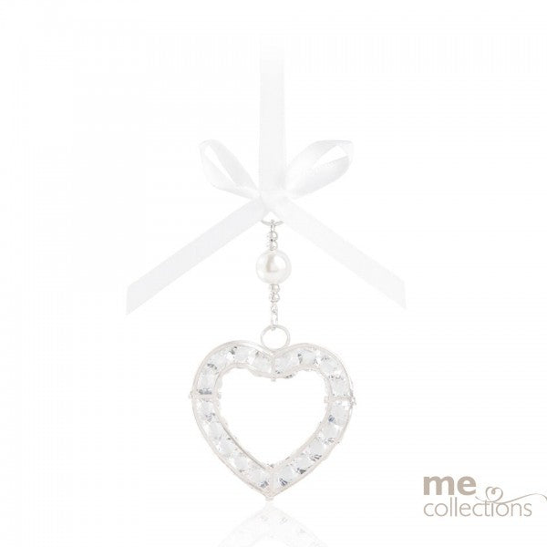 Wedding Charm Crystal Heart in Silver