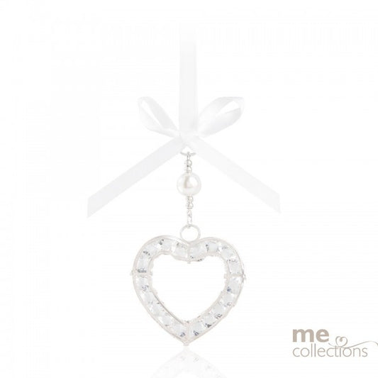 Wedding Charm Crystal Heart in Silver