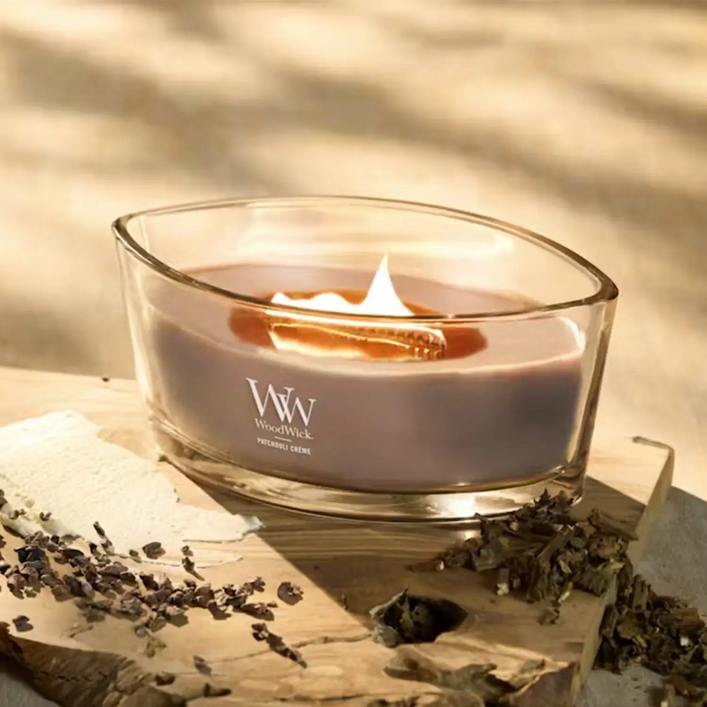 WoodWick Candle Patchouli Crème Ellipse
