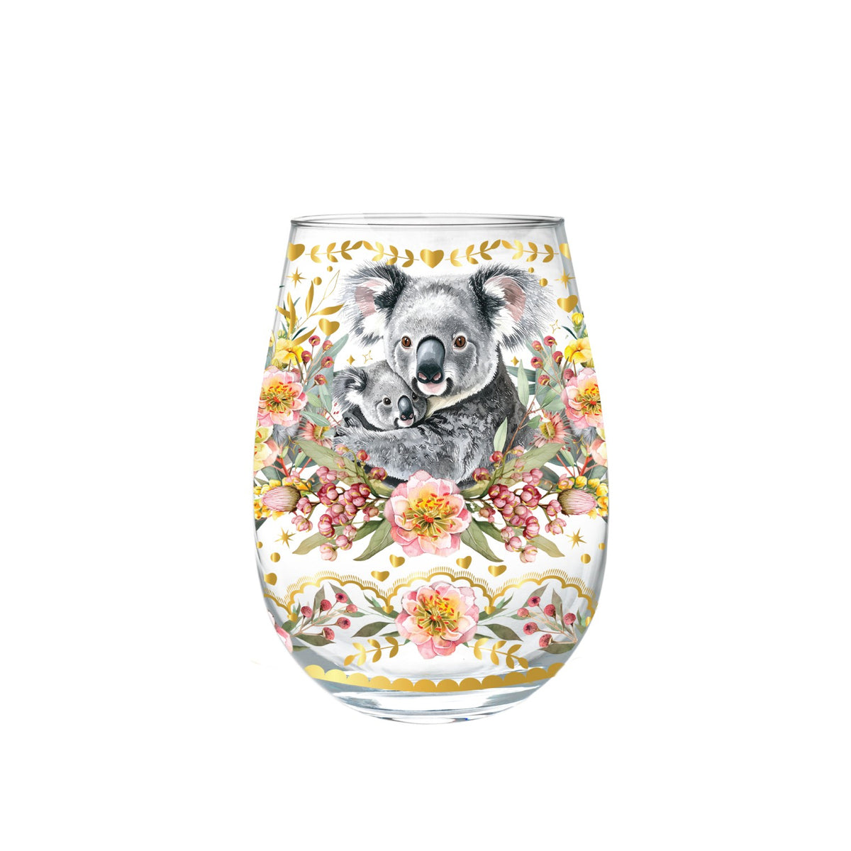 Lisa Pollock Stemless Glass Gold Detailing With 24K Gold Lime Garnish Country Cuddles