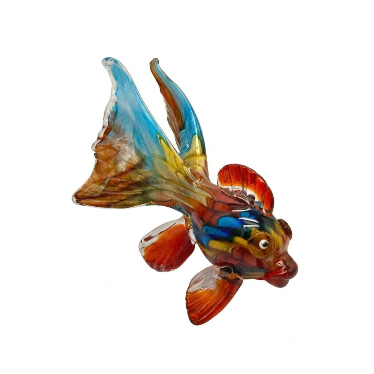 ZIBO ART GLASS BUBBLES FISH RAINBOW