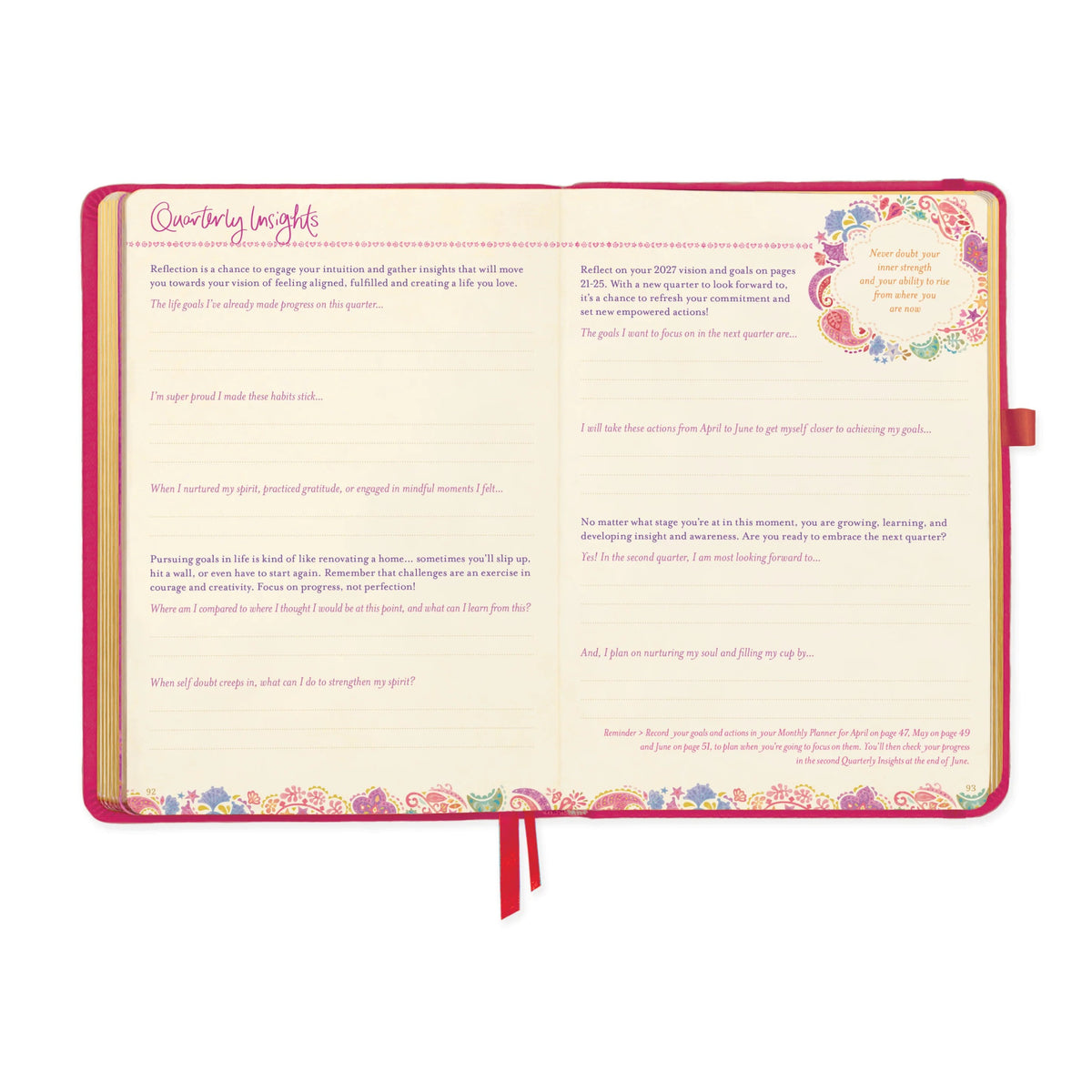 Intrinsic 2027 Diary Planner The Year To Live Brave - Radiant Ruby Red