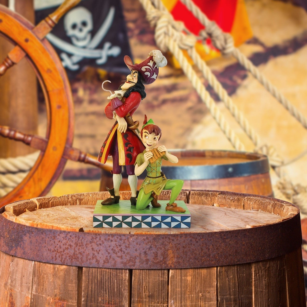 DISNEY TRADITIONS BY JIM SHORE PETER PAN & HOOK GOOD VS EVIL FIGURINE