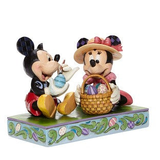 DISNEY TRADITIONS MICKEY AND MINNIE WITH EASTER EGGS 12CM