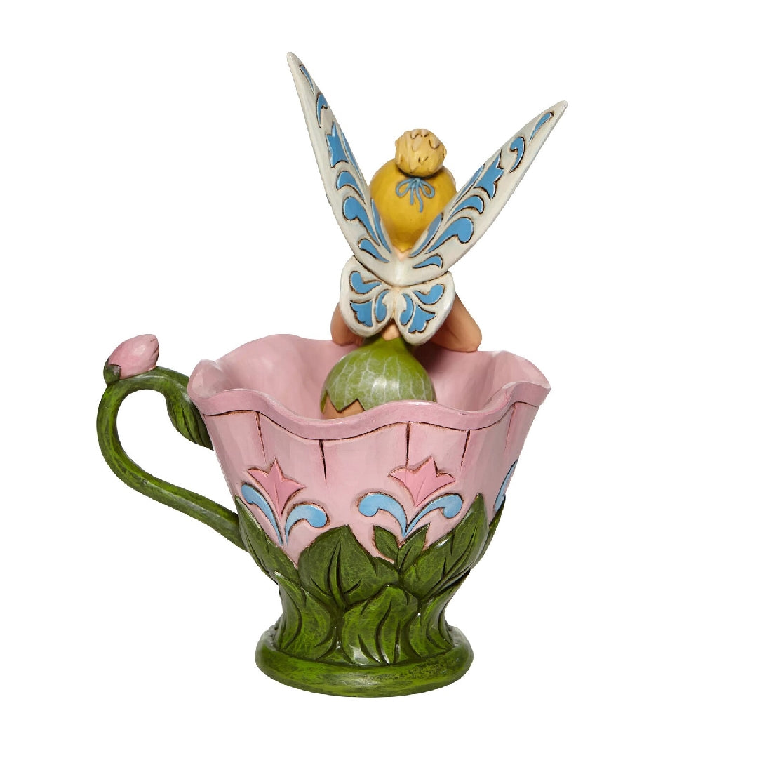 DISNEY TRADITIONS BY JIM SHORE TINKER BELL SITTING IN FLOWER CUP 15CM
