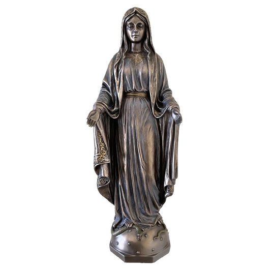 VERONESE DESIGNS BRONZE OUR LADY OF GRACE MOTHER MARY FIGURINE 29CM