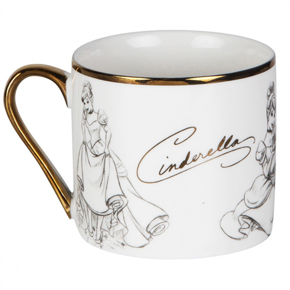 DISNEY COLLECTABLE MAGICAL MOMENTS BLACK & GOLD MUG CINDERELLA WIDDOP & CO.