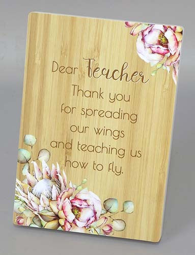 TEACHER PLAQUE BUNCH OF JOY DESIGN DEAR TEACHER 18X13CM