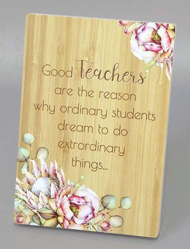 TEACHER PLAQUE BUNCH OF JOY DESIGN GOOD TEACHER 18X13CM