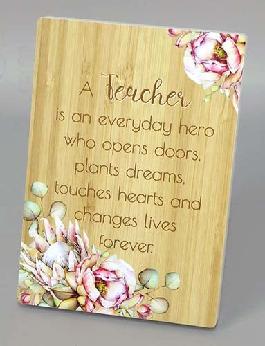TEACHER PLAQUE BUNCH OF JOY DESIGN EVERYDAY HERO 18X13CM