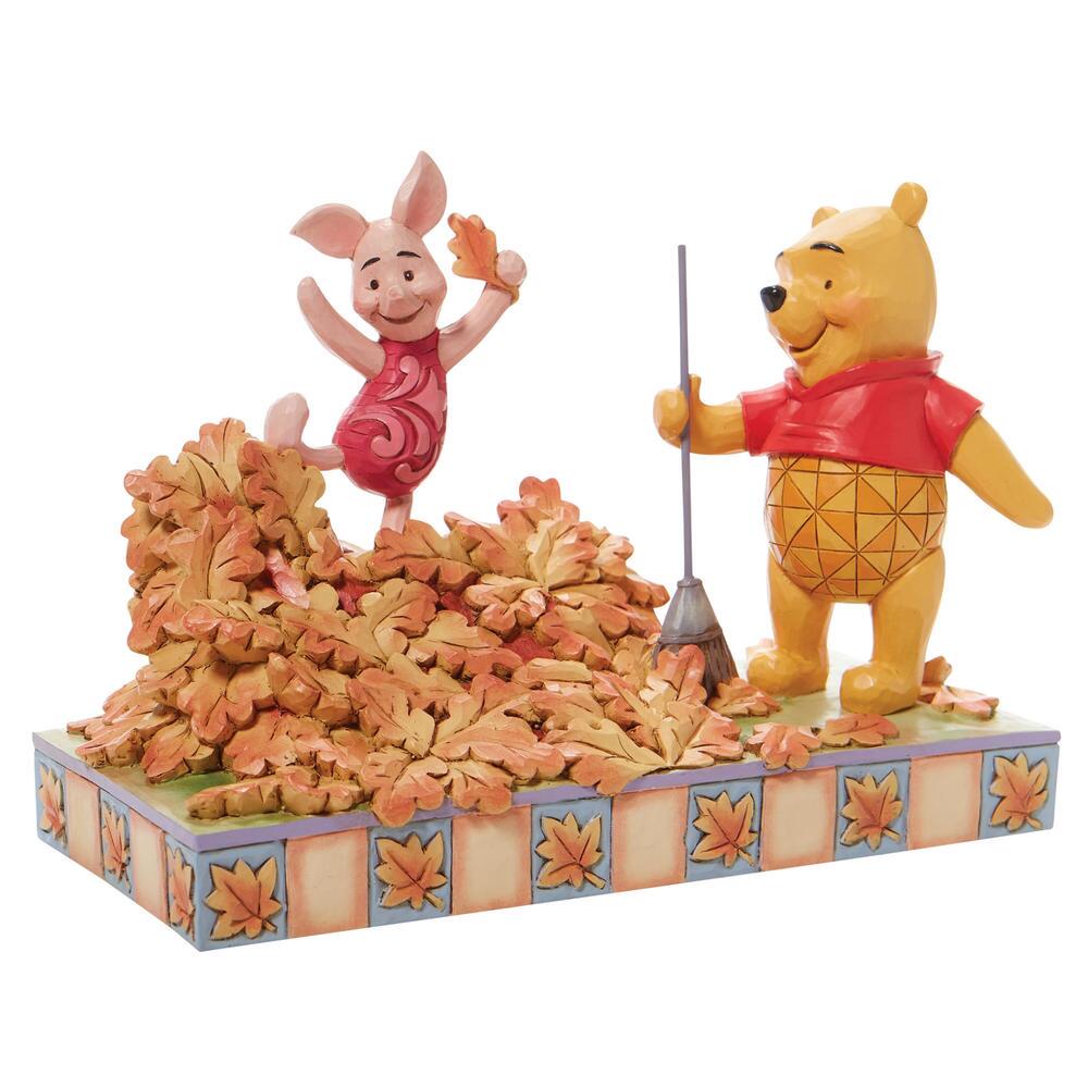 DISNEY TRADITIONS BY JIM SHORE POOH AND PIGLET IN LEAVES 14CM