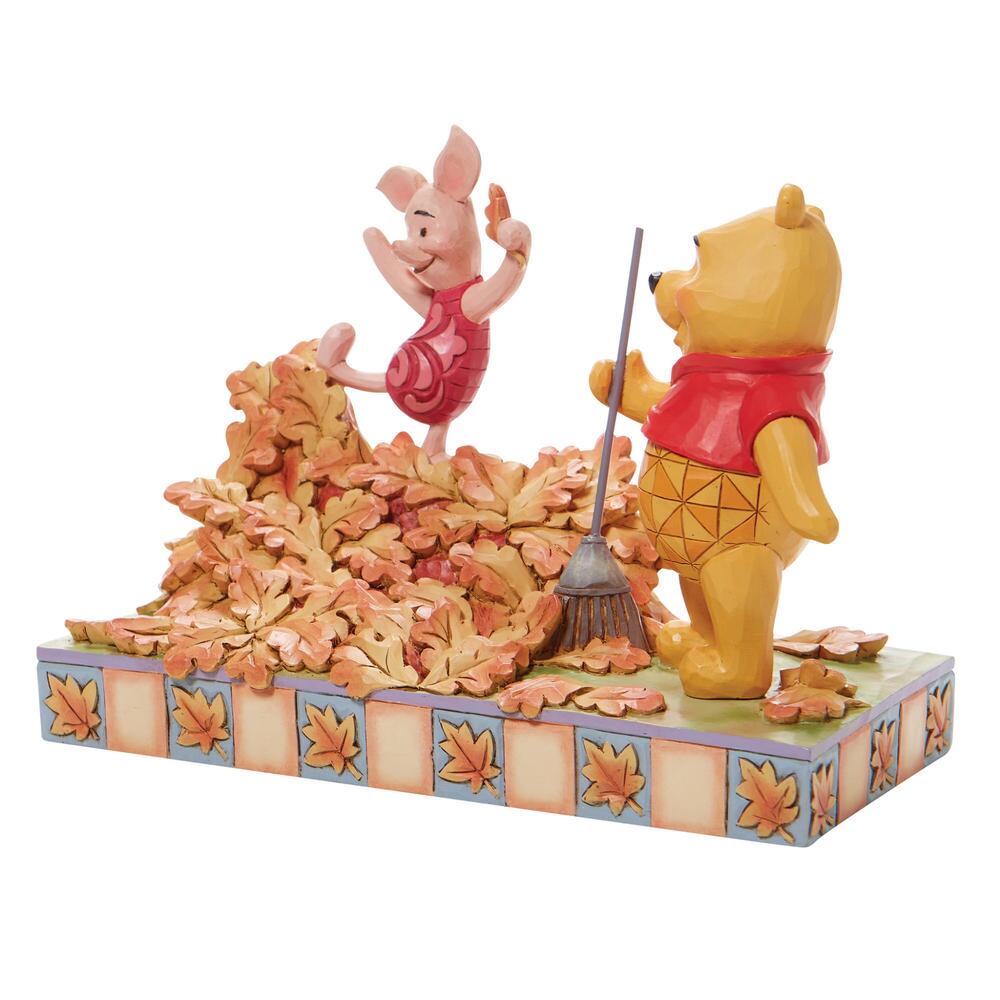 DISNEY TRADITIONS BY JIM SHORE POOH AND PIGLET IN LEAVES 14CM