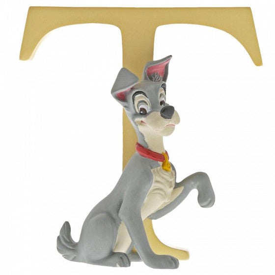 DISNEY SHOWCASE ENCHANTING COLLECTION ALPHABET LETTER FIGURINE "T" TRAMP