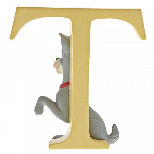 DISNEY SHOWCASE ENCHANTING COLLECTION ALPHABET LETTER FIGURINE "T" TRAMP