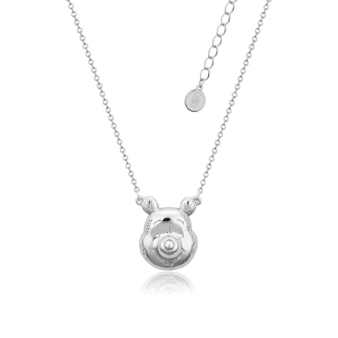 DISNEY COUTURE KINGDOM WINNIE THE POOH PENDANT NECKLACE WHITE GOLD PLATED